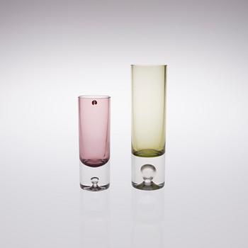 TAPIO WIRKKALA, VASER, 2 st, glas, signerade Tapio Wirkkala 3586.