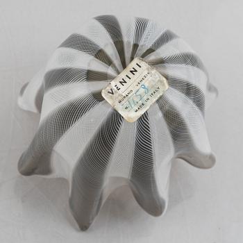 Fulvio Bianconi & Paolo Venini, a glass bowl, 'Fazzoletto', Venini, Murano, Italy.