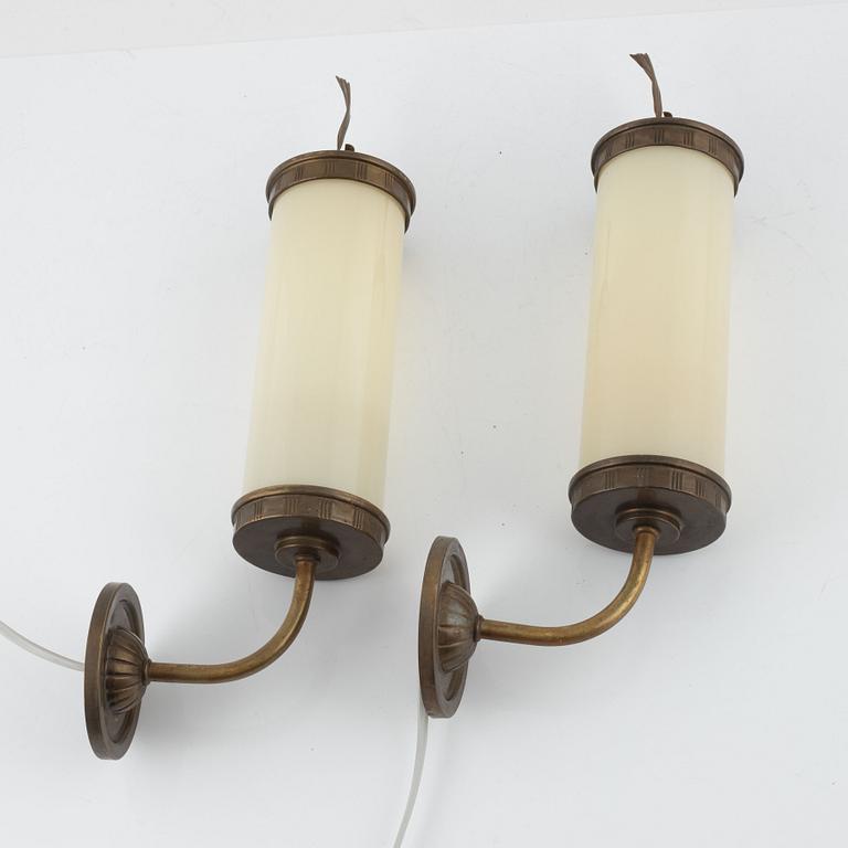 Harald Notini, a pair of wall lamps, model "8143", Arvid Böhlmarks Lampfabrik, 1920s-1930s.