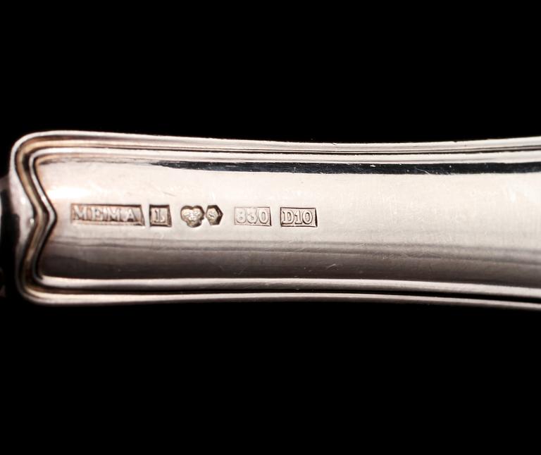 PARTI BESTICK, 38 st, silver, 1700/1800/1900-tal. Vikt ca. 784g.