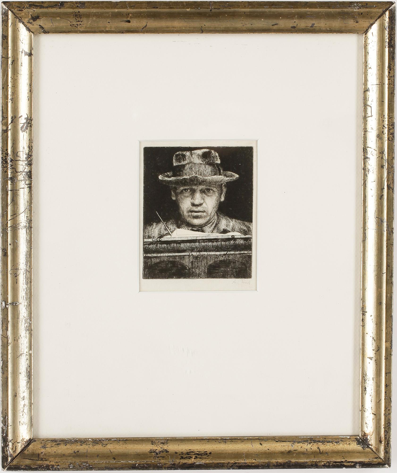 AXEL FRIDELL, torrnål, signerad.