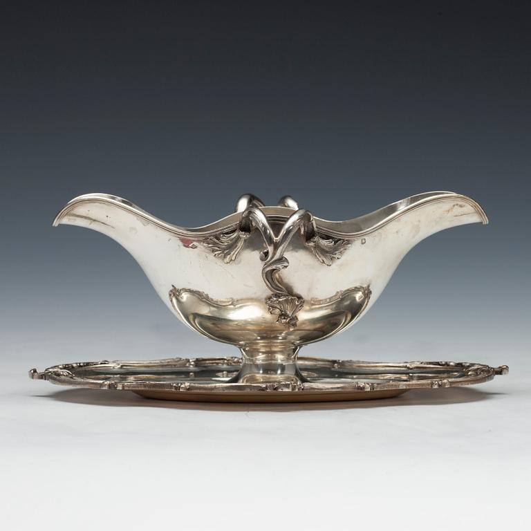 SÅSSKÅL, 950 silver. Frankrike 1880-tal. Vikt 648 g.