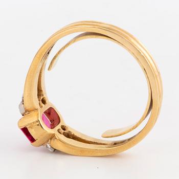 A W.A Bolin spinel and diamond ring.