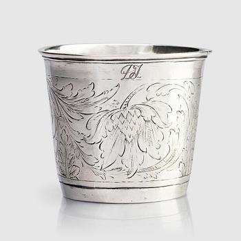 207. A German silver beaker, unclear makers mark, possibly Konstanz 17th century.