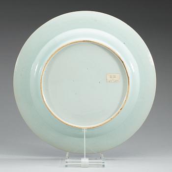 A blue and white dish, Qing dynasty, Qianlong (1736-95).