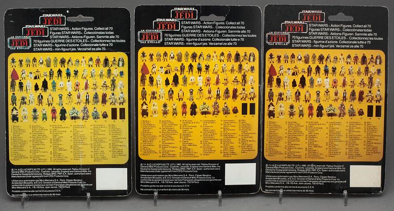 STAR WARS, 5 stycken actionfigurer, Kenner, 1983.