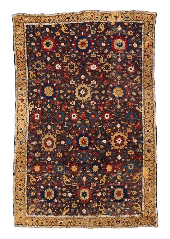 A carpet, fragment, an antique Karabagh 18th century, ca 293-300,5 x 202,5-205,5 cm.