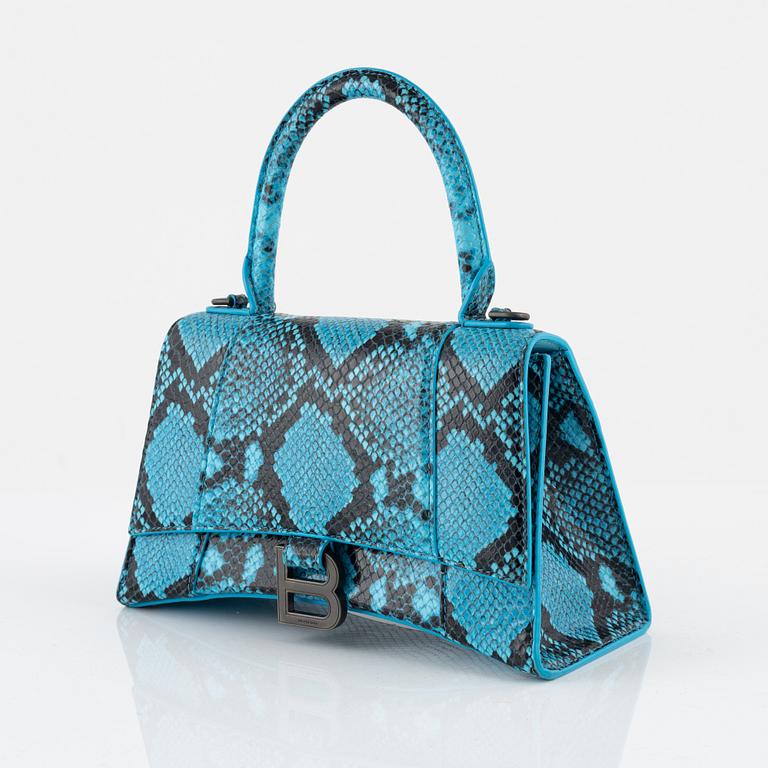 Balenciaga, A snakeskin Embossed Leather 'Hourglass Small' bag.