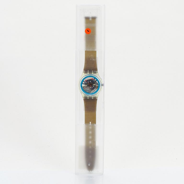 Swatch, Disque Bleu, wristwatch, 34 mm.