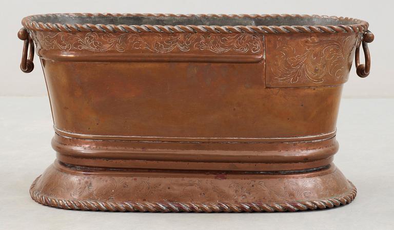 A large repousse copper Wine cooler, Germany/North Europe, 17th century/circa 1700.