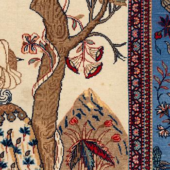 A signed Kashan 'Dabir' carpet, ca 206 x 136 cm.