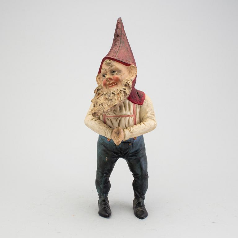 A painted terracotta santa claus figurine ca year 1900.