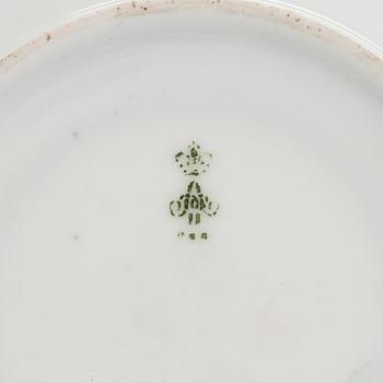 A cup and saucer from the Derzhava service, Imperial Porcelain Manufactory, St. Petersburg, late 19th century.