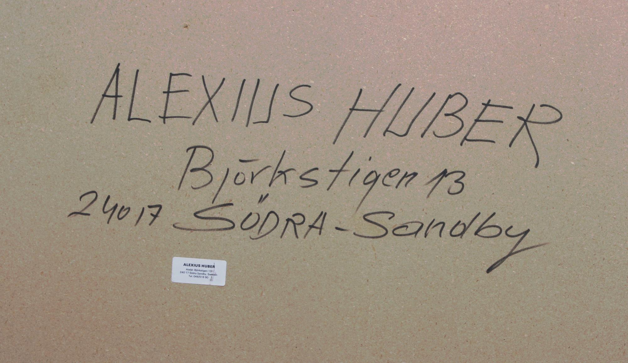 ALEXIUS HUBER, diptyk, etsad plåt, den ena sign à tergo.