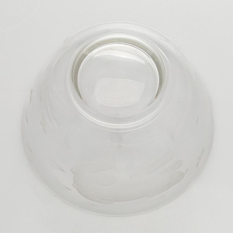 Arttu Brummer, A glass bowl signed  A. Brummer -35 Oy Riihimäki.