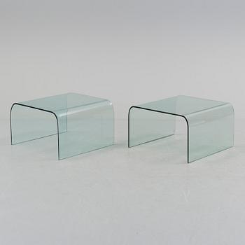 Two glass tables, one Fiam, Italy.