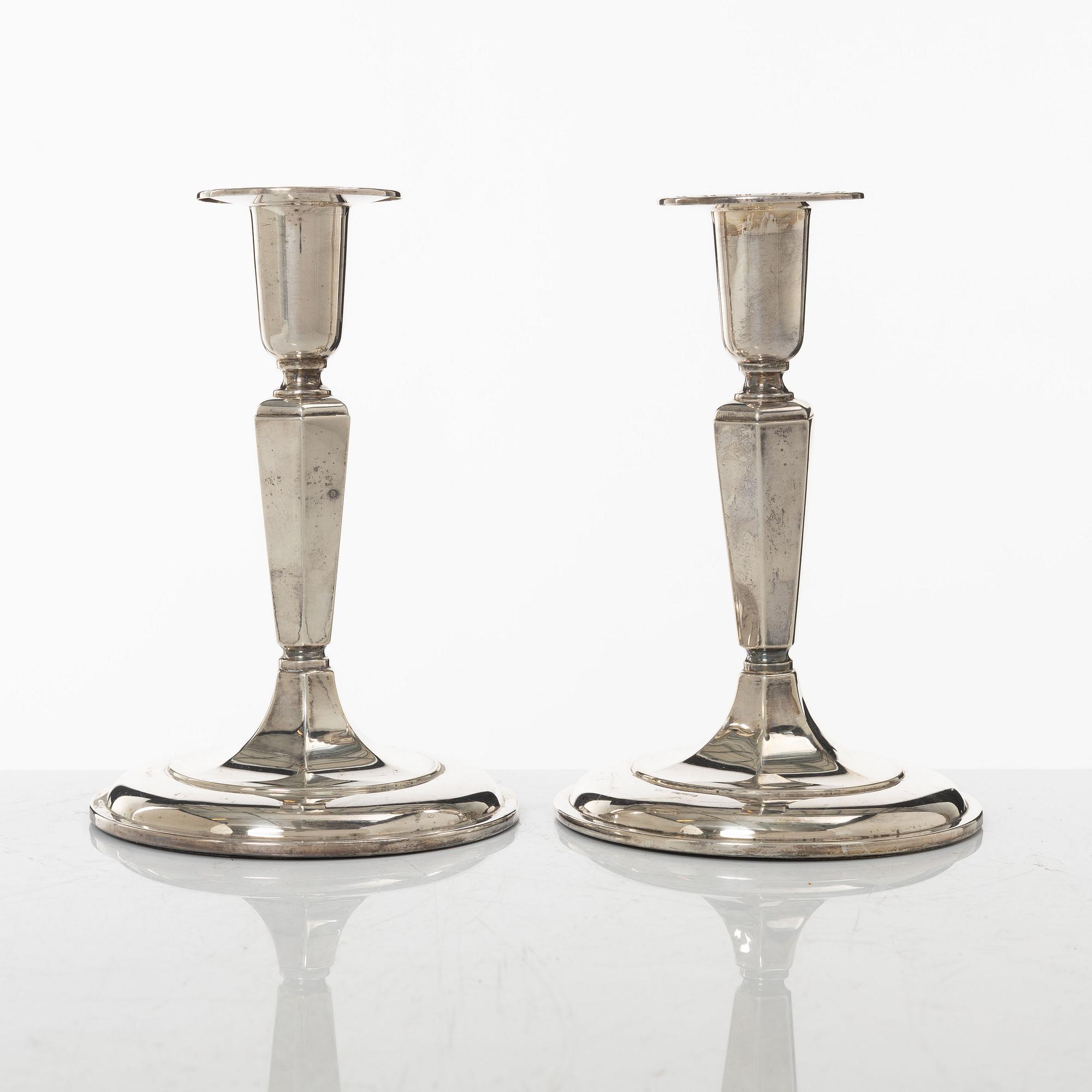 A pair of silver candlesticks, GAB, Stockholm, 1964.