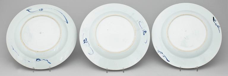 TALLRIKAR, 3+2+1, porslin, Kangxi/Qianlong, Kina 1700-tal.