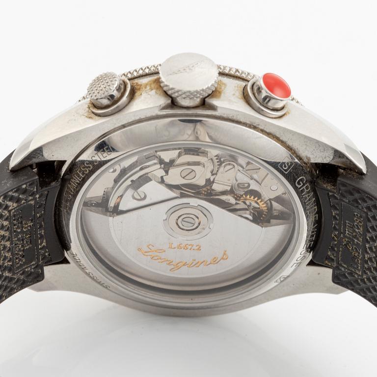 Longines, Grandevitesse, wristwatch, chronograph, 42 mm.