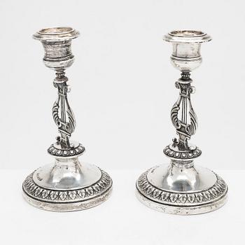 Frans Viktor Syrenius, a pair of silver candlesticks, Turku 1898.