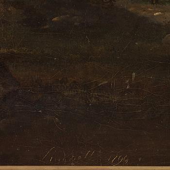 Pehr Emanuel Limnell, Park landscape with manor house/Pastoral landscape with waterfall.