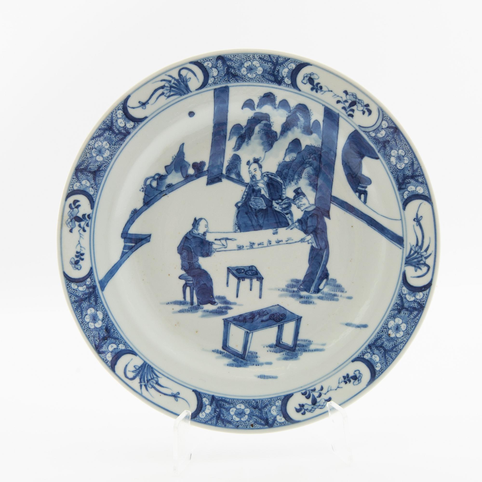 Plate China Kangxi style late 19th century porcelain.