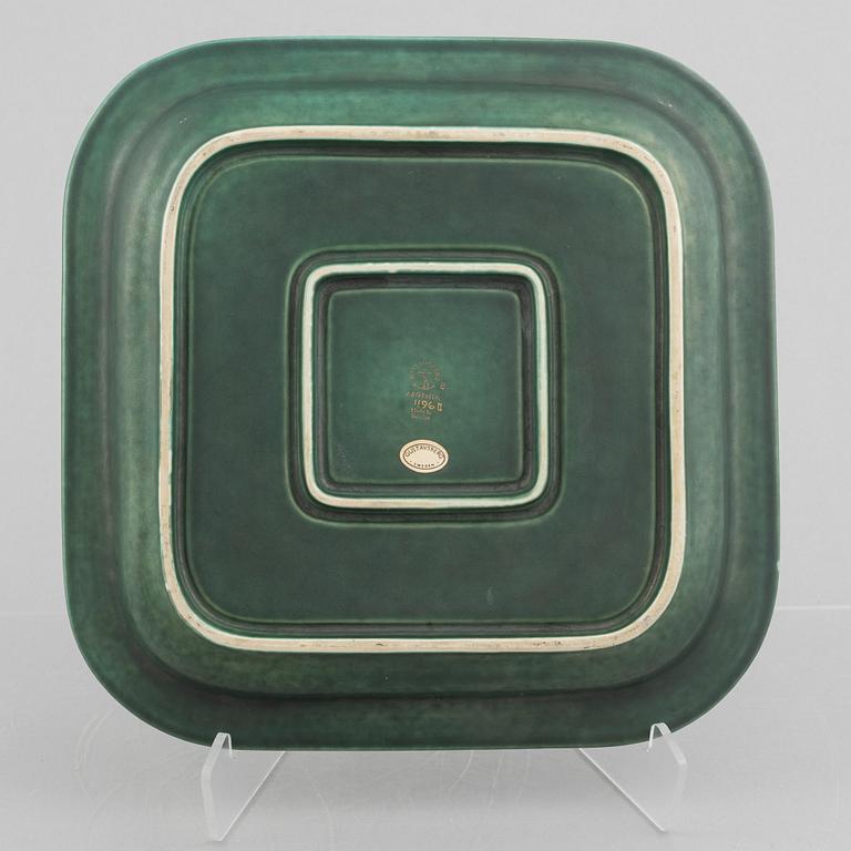Wilhelm Kåge, stoneware dish, 'Argenta', Gustavsberg.