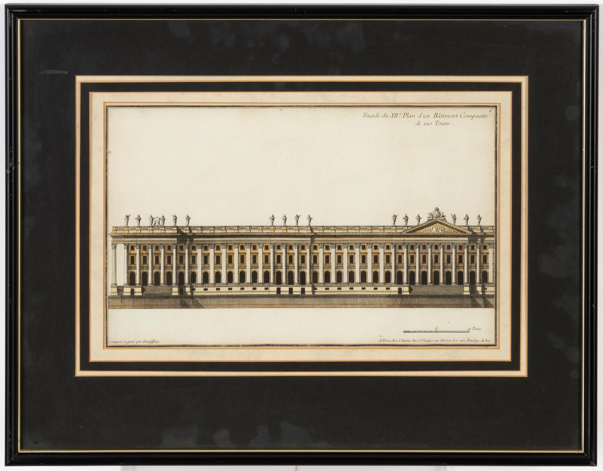 Jean-François de Neufforge, kopparstick, 8 st.