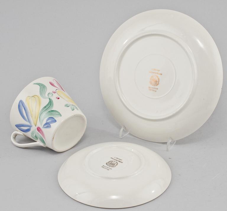 SERVISDELAR, 24 st, flintgods, "Tropik", design Arthur Percy, dekor Lillemor Mannerheim, Gefle, 1950/60-tal.