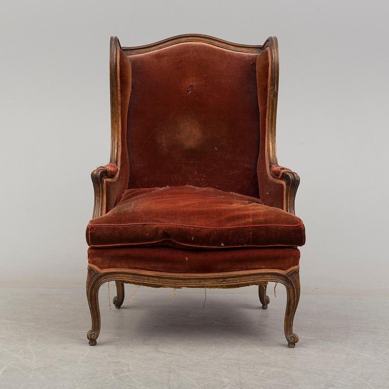 A 19th century rococo style easy chair.