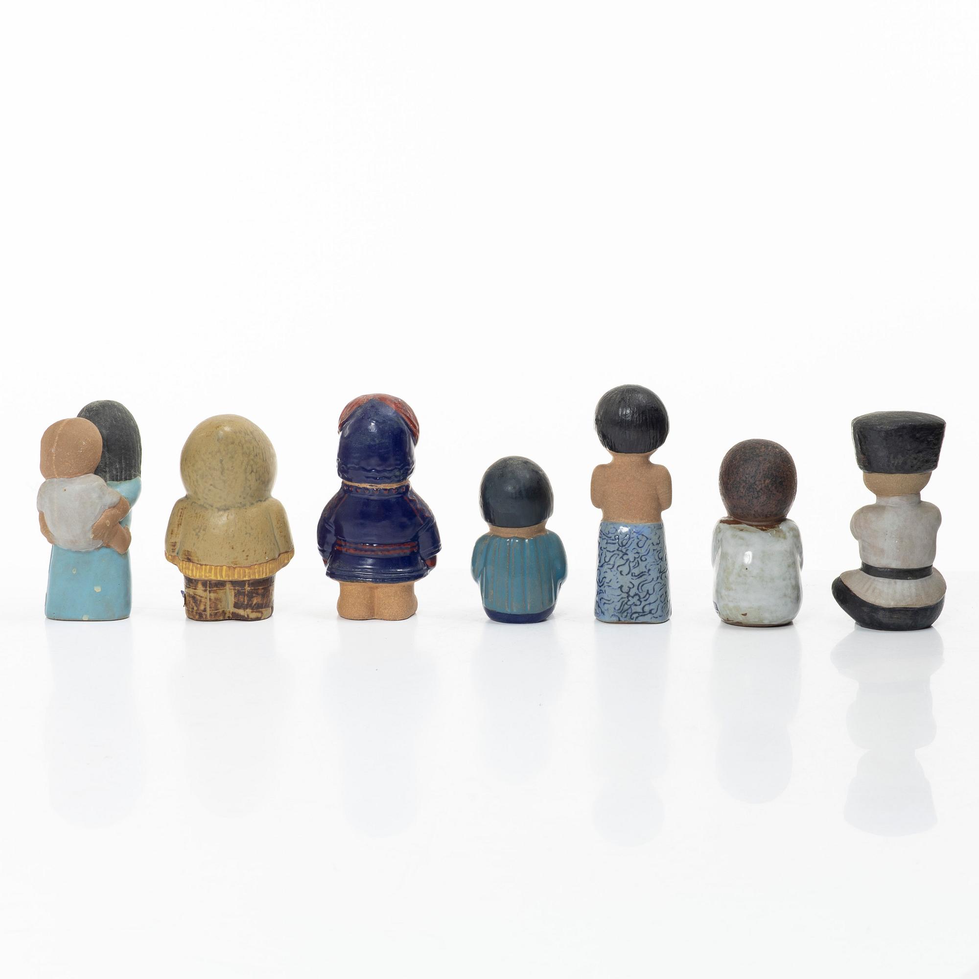 Lisa Larson, Seven figurines, Gustavsberg.