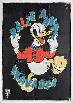 Gösta Åberg · GÖSTA ÅBERG, filmaffisch, "Kalle Ankas Bravader", 1950-tal.