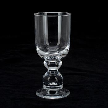 ÖLGLAS, 9 st, Oiva Toikka Nuutajärvi, klart glas. 1980-tal.