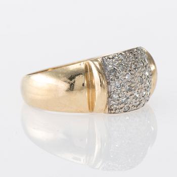 RING, 14K guld, 8/8-slipade diamanter. 1994. Vikt ca 5,8 g.
