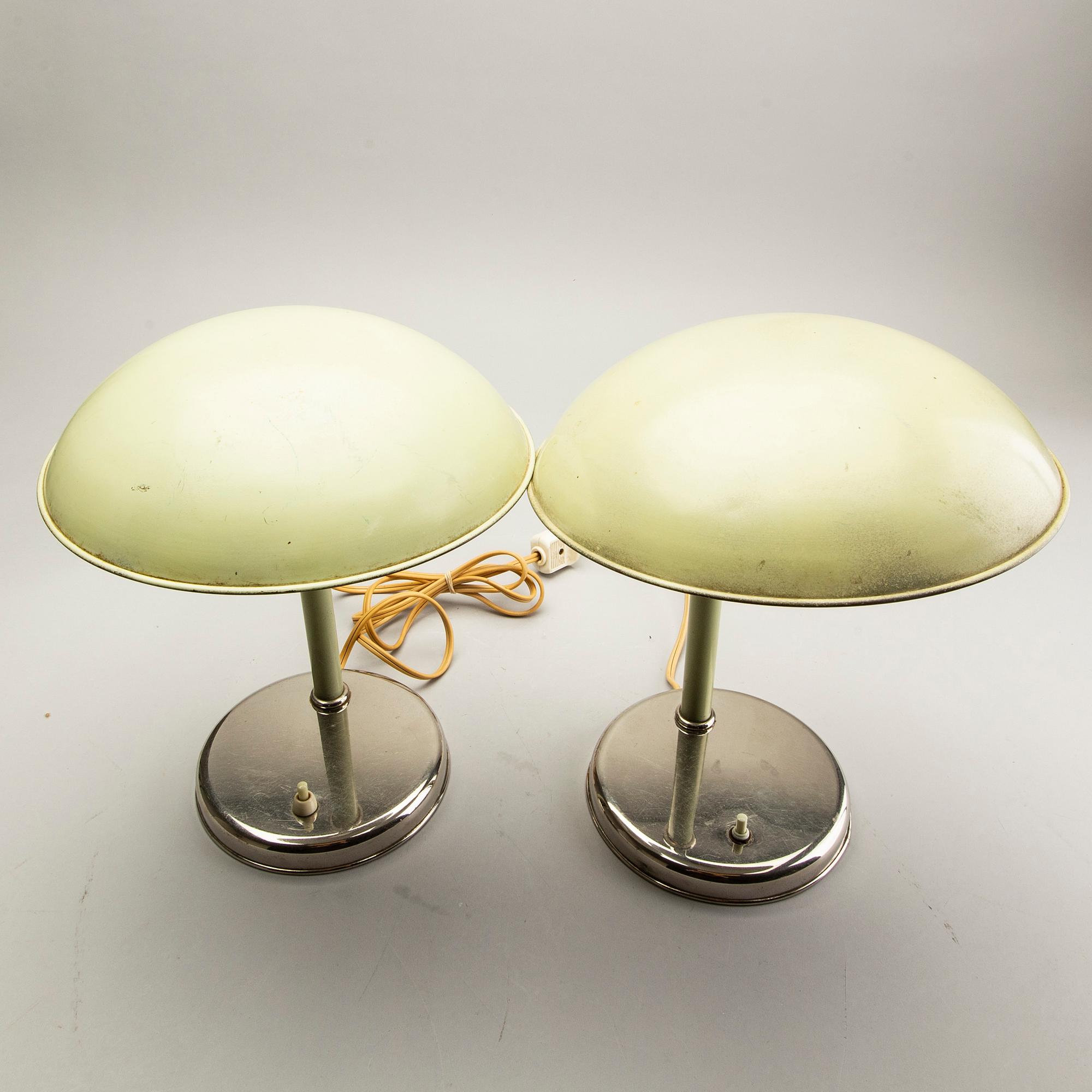 Table lamps, a pair, functional, 1930s-40s, marked.