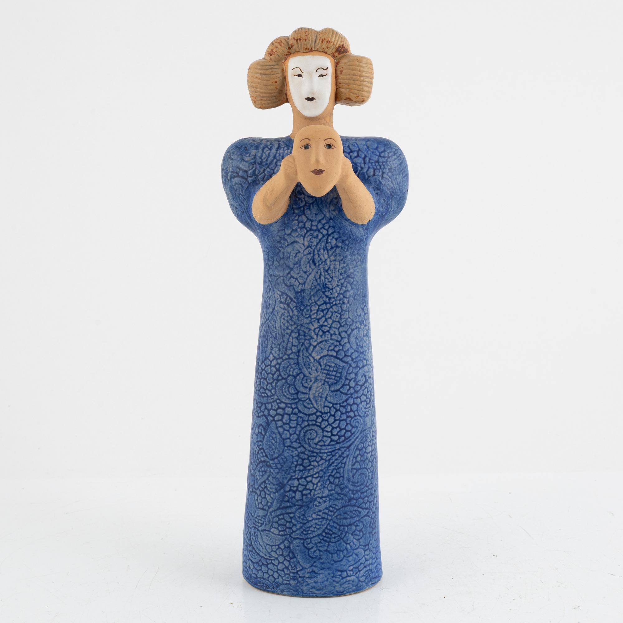 Lisa Larson, a "Teater" stoneware sculpture, K-Studion, Gustavsberg, Sweden.
