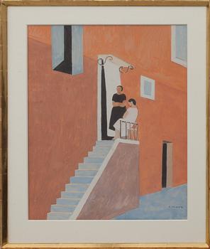 OLLE NYMAN, gouache på papper, signerad.