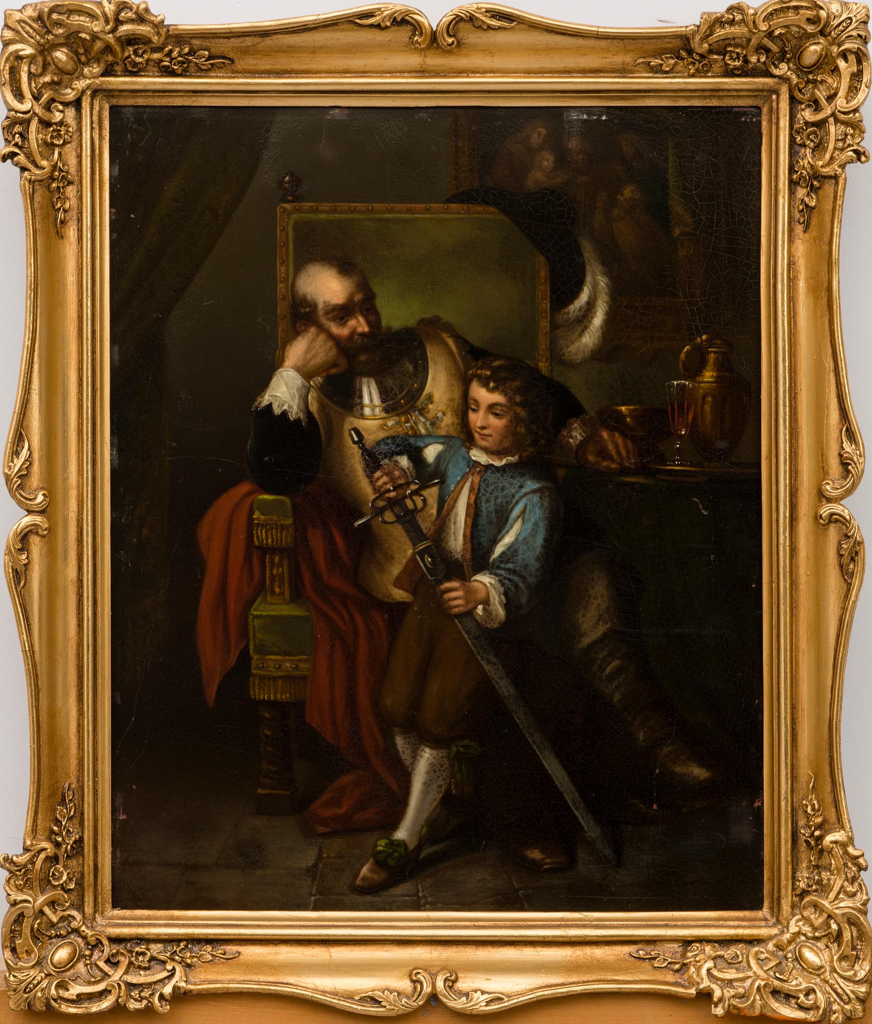 PAINTING, oil on sheet metal, Germany, 19th Century.