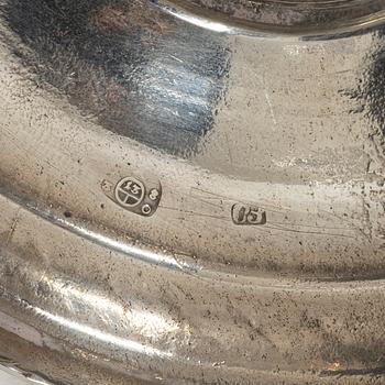 Bowl on foot, 2 pcs, silver, Vienna around the mid-19th century.