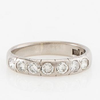 Ring Half alliance 18K white gold set with round brilliant-cut diamonds, Hellström & Åhrling Stockholm 1956.