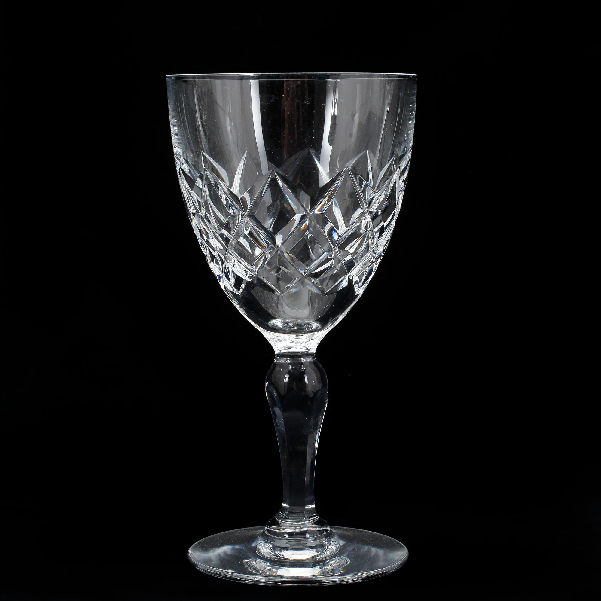 VITVINSGLAS, 8 st, "Karolina", Gunnar Cyrén, Orrefors.