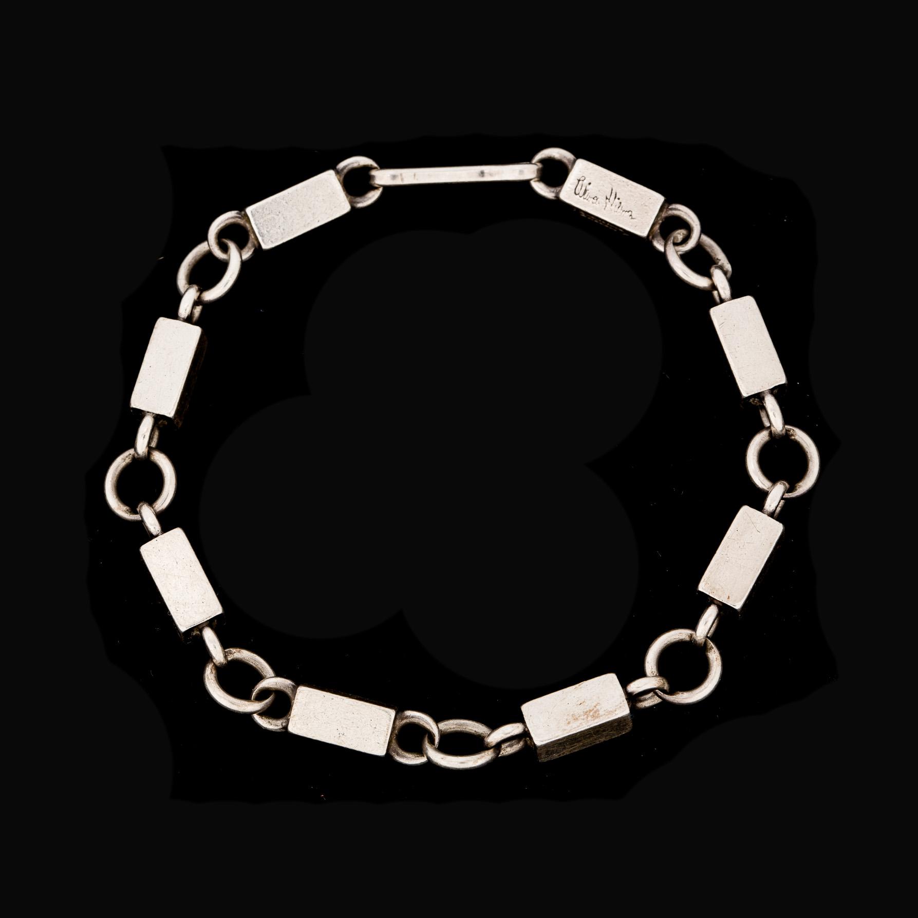ARMLÄNK, sterlingsilver. Wiwen Nilsson, Lund 1958. Vikt ca 26 gram.