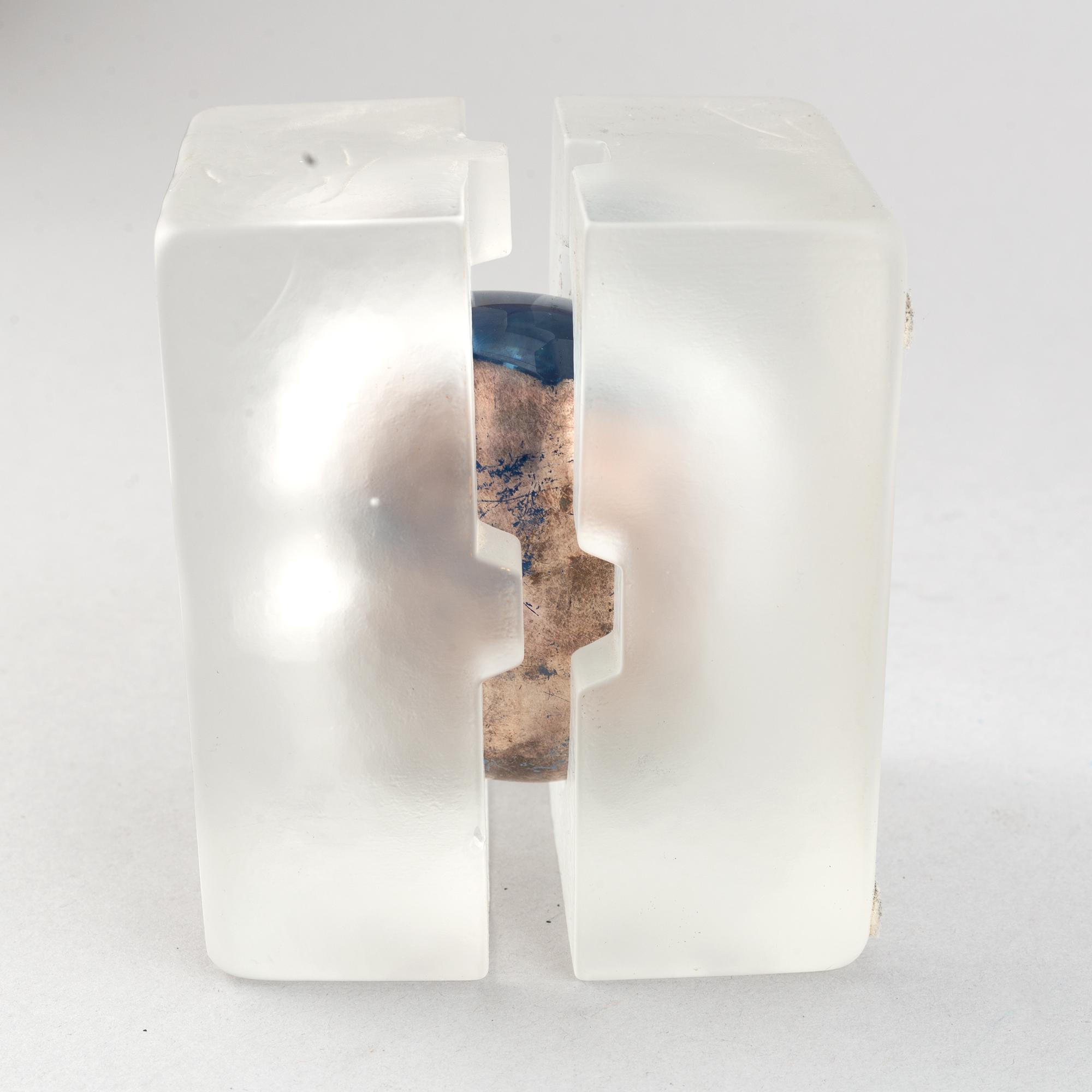 Bertil Vallien, two glass sculptures, Kosta Boda.