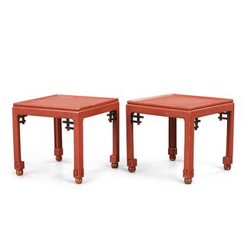 155. A pair of Swedish Grace stools, by Herbert Anderssons Möbelfabriker, 1920-30's.