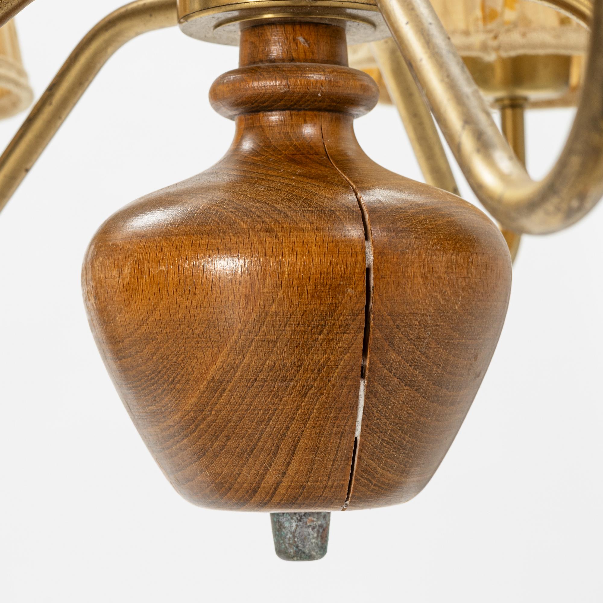 Hans Bergström, taklampa, modell 115, Swedish Modern, Ateljé Lyktan, 1940-tal.