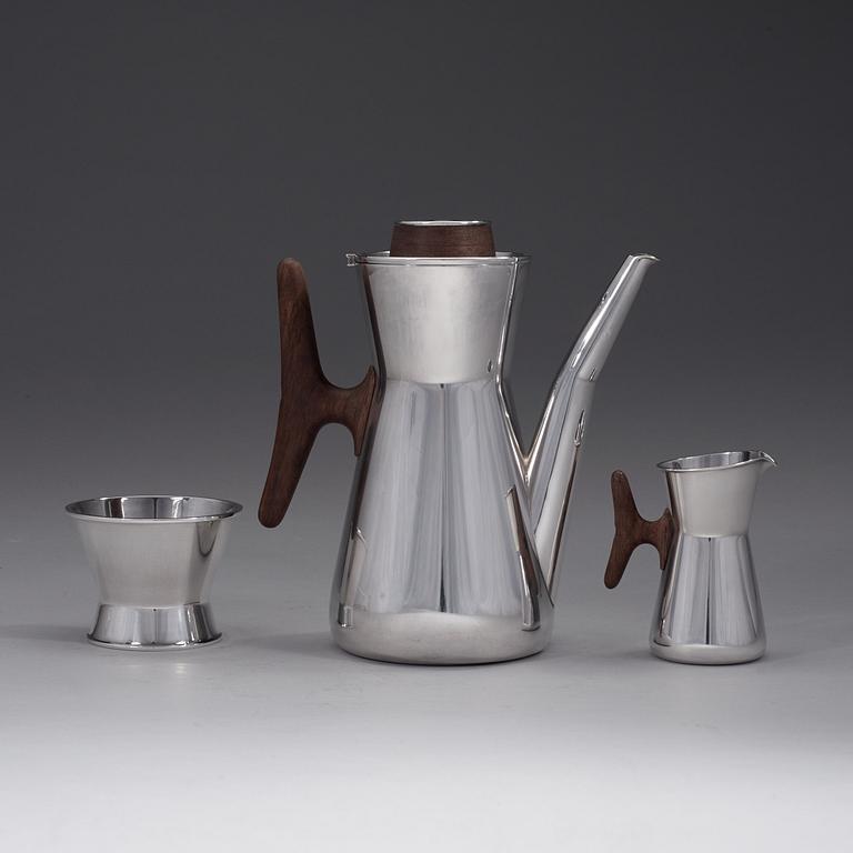 TAPIO WIRKKALA, kaffeservis, tre delar, Kultakeskus, Tavastehus, Finland 1960-tal, sterling,