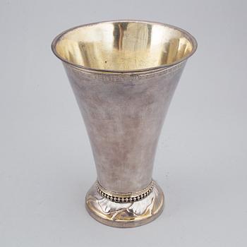 A parcel gilt silver beaker, mark of Erik Ernander, Uppsala 1791.