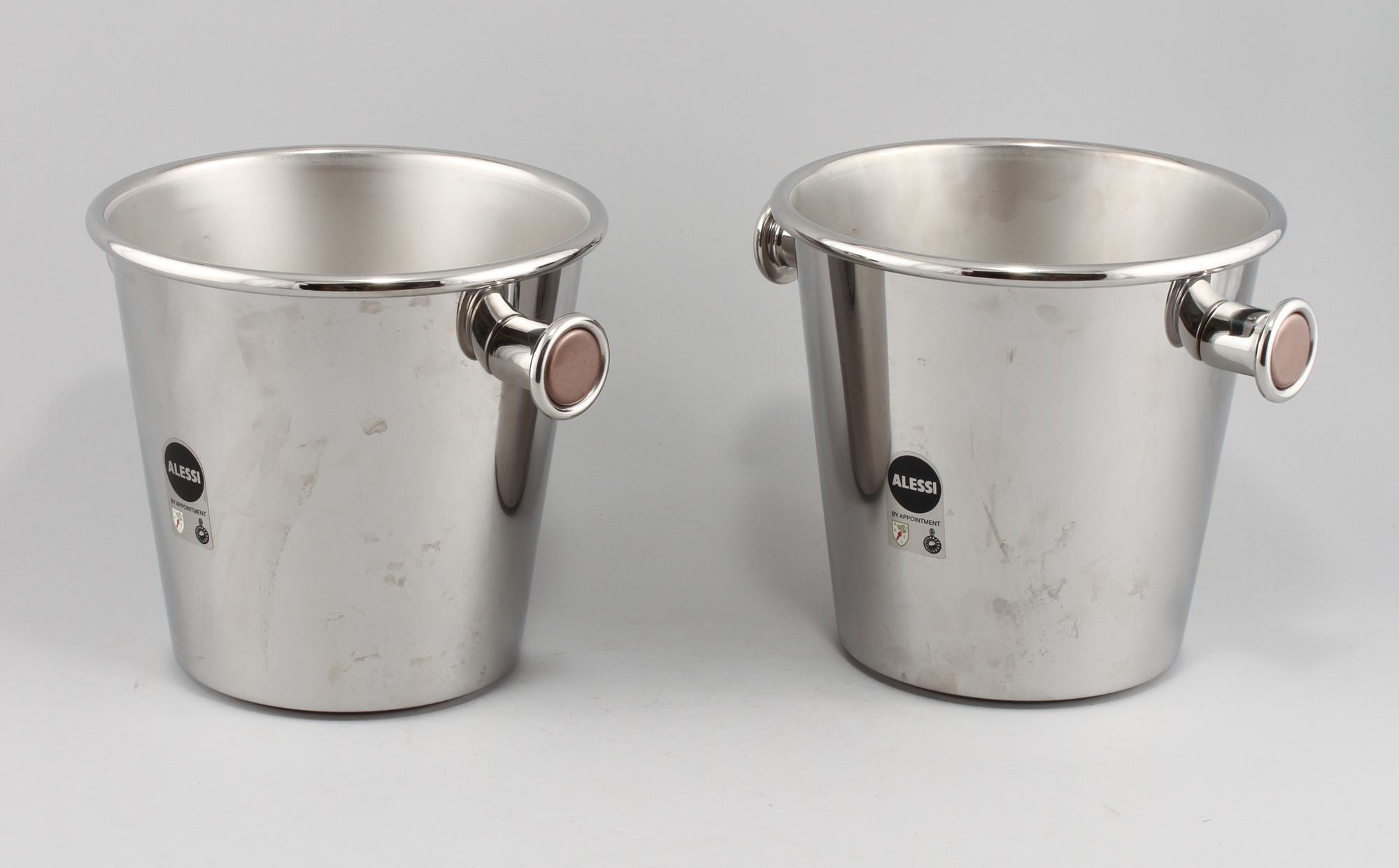 CHAMPAGNEKYLARE, ett par, rostfritt stål, Ettore Sottsass, Alessi, 1900/2000-tal.