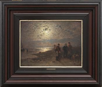 LOUIS DOUZETTE, olja på pannå. Signerad.