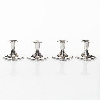 Tore Eldh, four silver candlesticks, K&EC/Ceson, Gothenburg, 1967-80.
